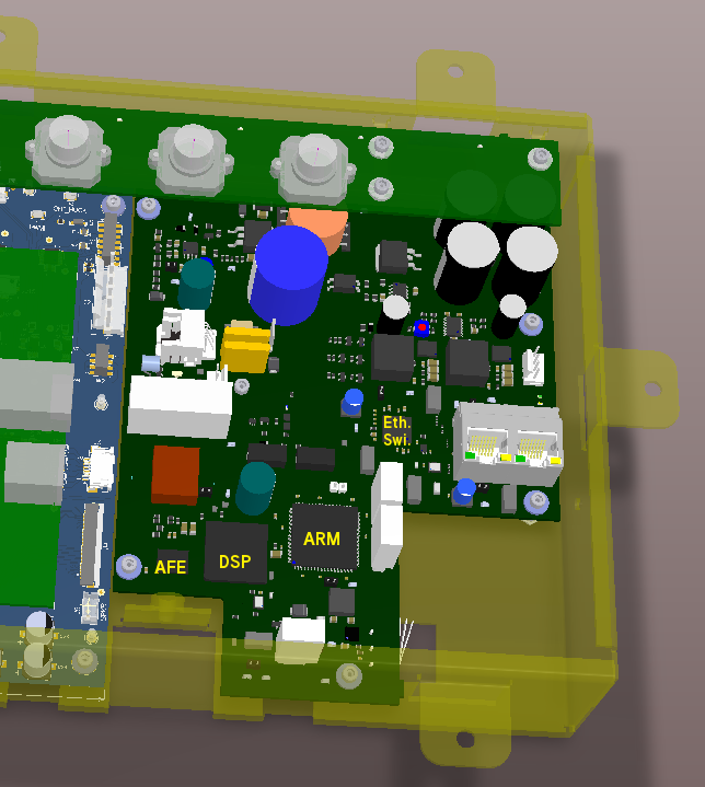 Top view of electronics  assembly