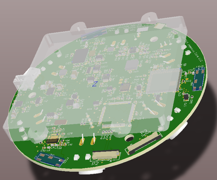 Same board showing an external model that acts as a height constraint in vertical clearance checking.