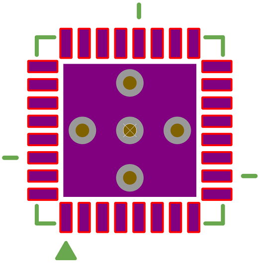 QFN33 0.5 mm pitch - Purple-Colored Solder Mask