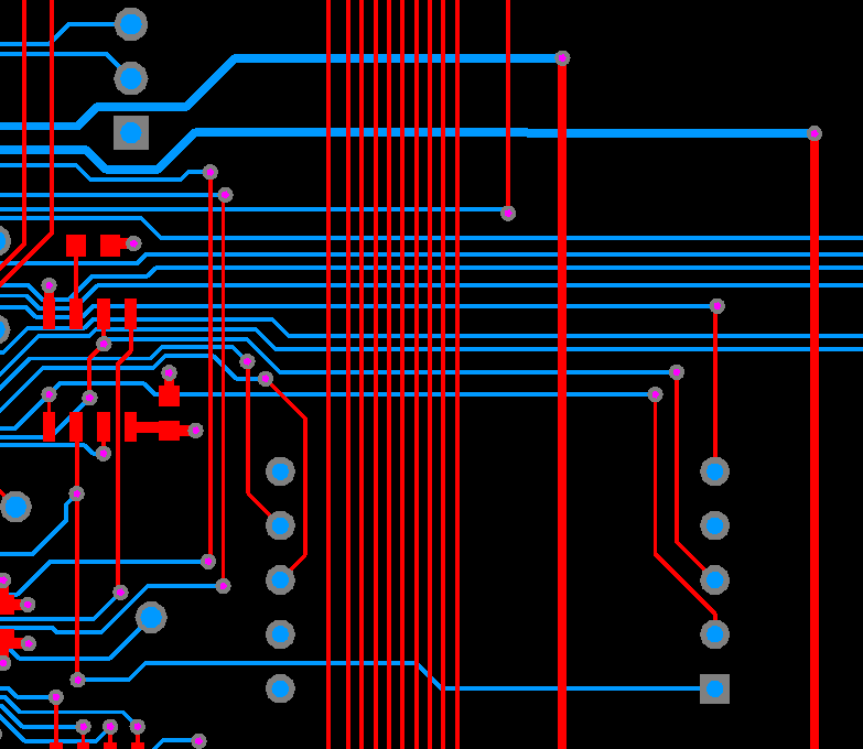 routing layer bias Lay1-Ysig-RED Lay4-Xsig-BLUE