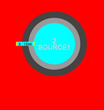 Figure 6: Top Polygon is not in the net class +800Volts. The through-hole pad has net SOURCE1, which is in the +800Volts net class. The actual polygon clearance of 12 mils is incorrect. It should have been 160mil clearance from through-hole pad. Figure 6: Top Polygon is not in the net class +800Volts. The through-hole pad has net SOURCE1, which is in the +800Volts net class. The actual polygon clearance of 12 mils is incorrect. It should have been 160mil clearance from through-hole pad.